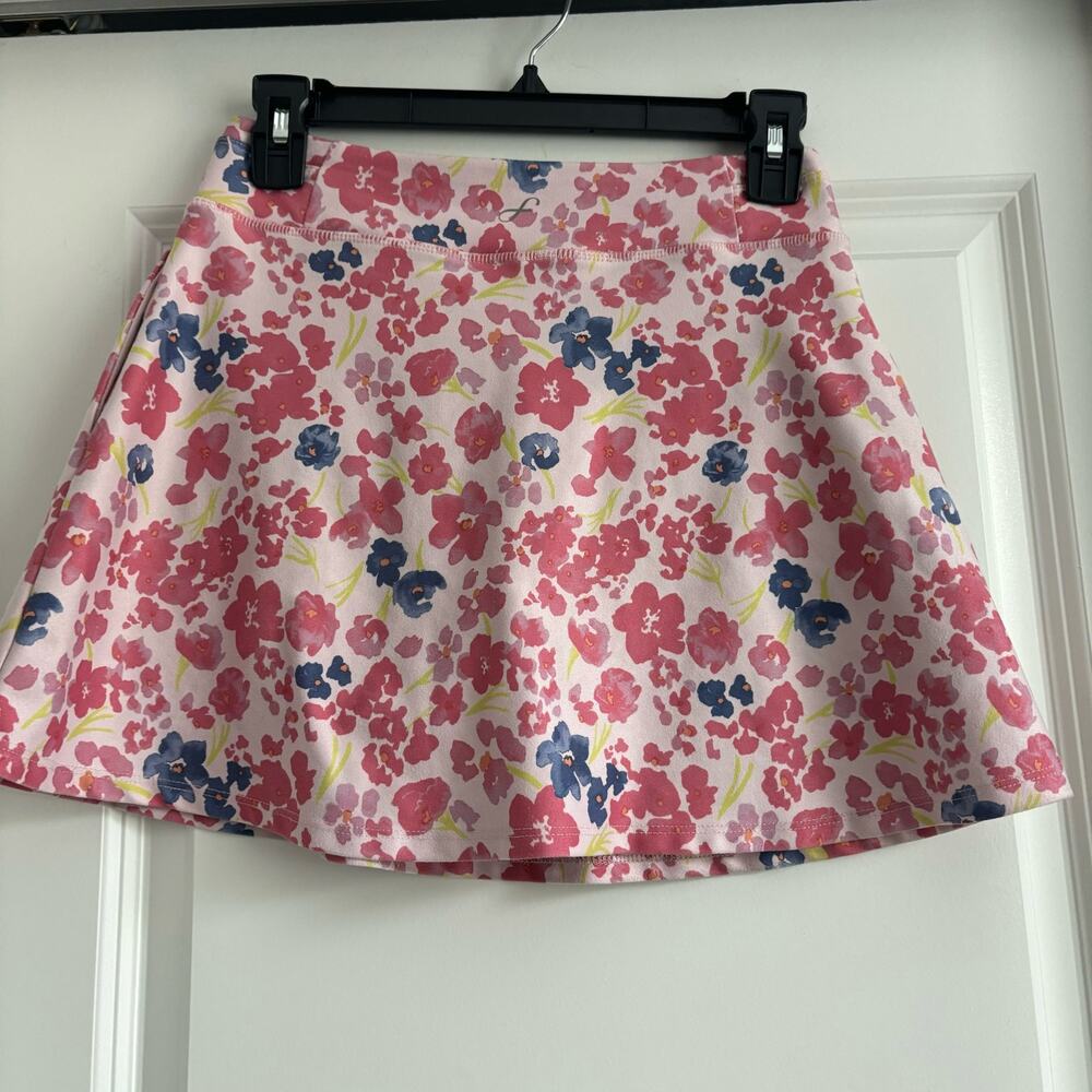Freely Girl's‎ Pink Floral Athletic Mini Skirt Lined Sz L